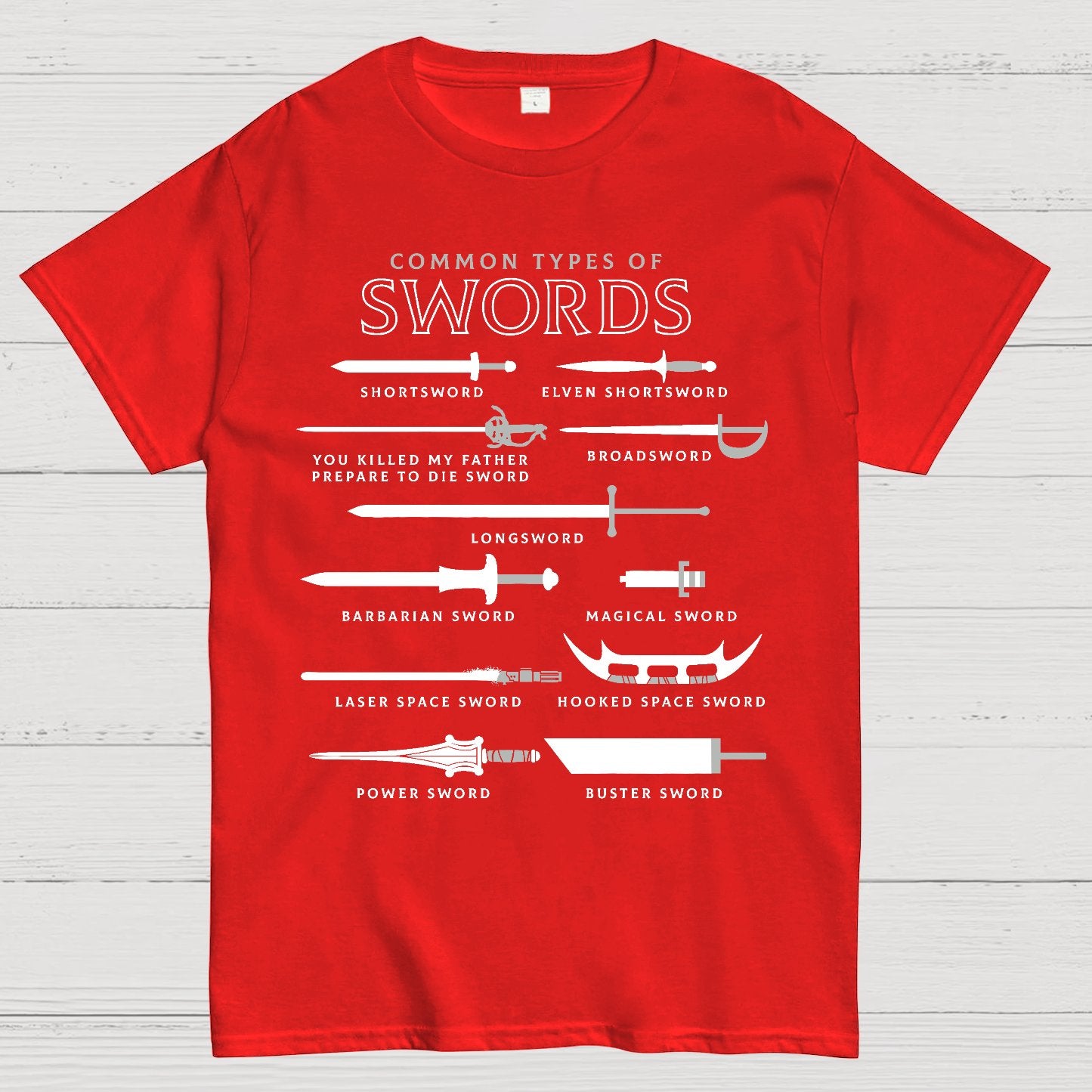 Common Types Of Swords Geek T-Shirt