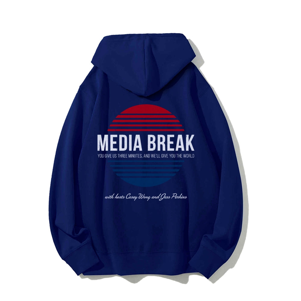 Media Break Printed Back Unisex Cotton Hoodie