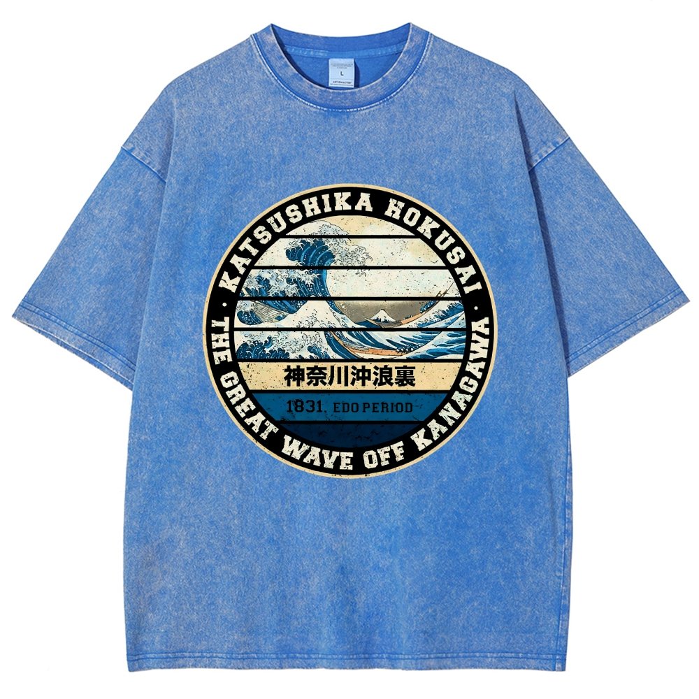Hokusai Vintage Distressed T-shirt