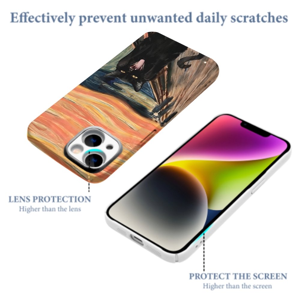 Black Cat Screams Phone Cases