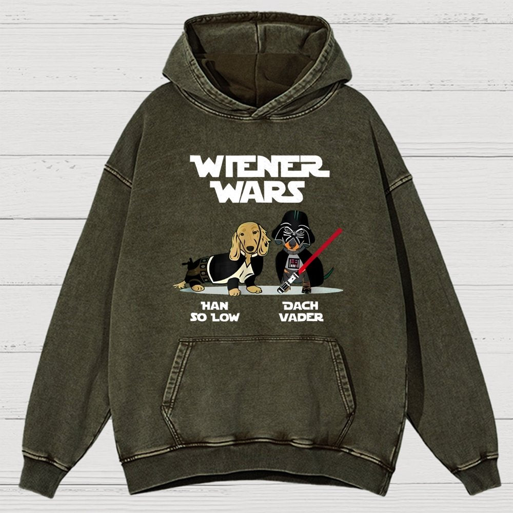 Wiener Wars Funny Dachshund Vintage Distressed Hoodie