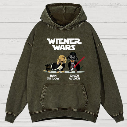Wiener Wars Funny Dachshund Vintage Distressed Hoodie