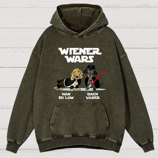 Wiener Wars Funny Dachshund Vintage Distressed Hoodie