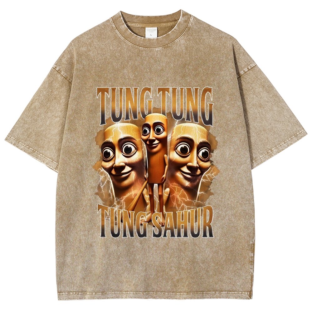 Tung Tung Tung Sahur Funny Vintage Distressed T-shirt