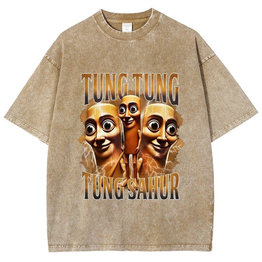 Tung Tung Tung Sahur Funny Vintage Distressed T-shirt