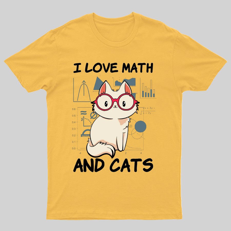 I Love Math And Cats Math Nerd T-Shirt