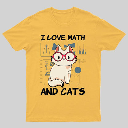 I Love Math And Cats Math Nerd T-Shirt