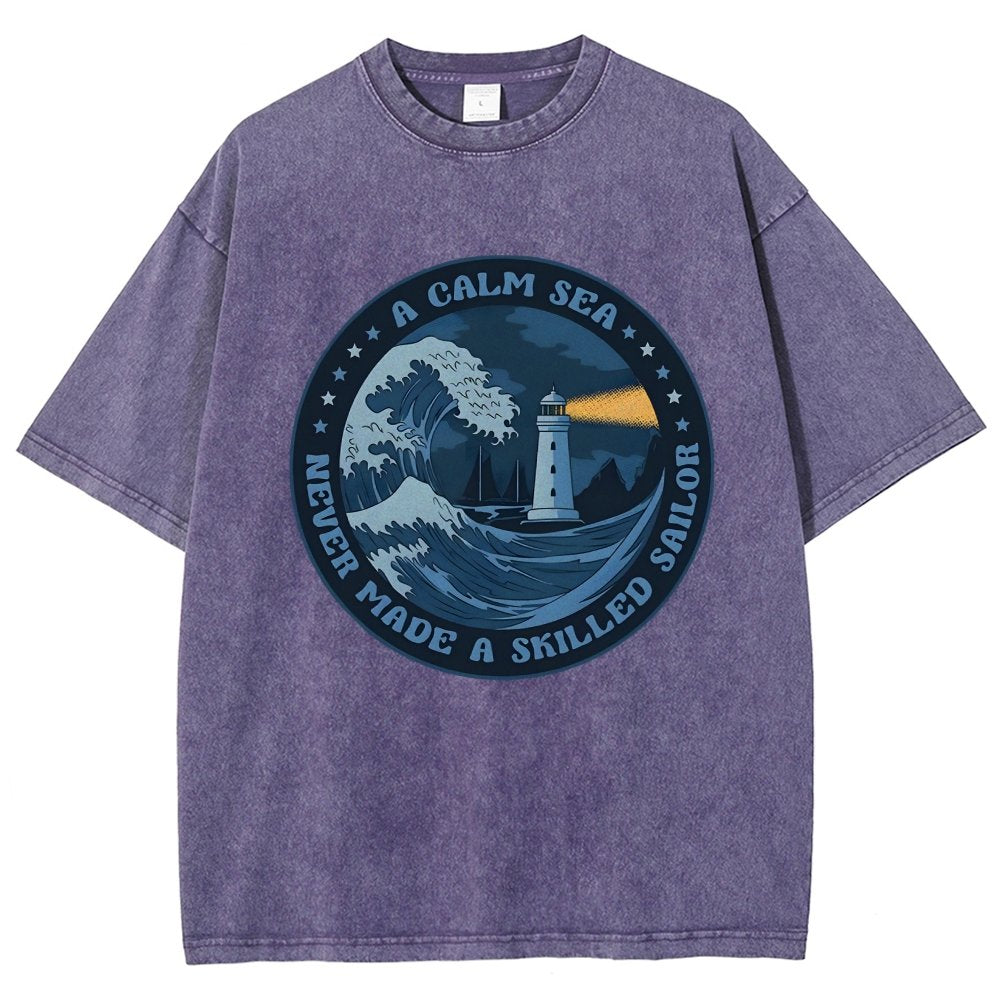 A Calm Sea Never Made A Skilled Sailor Vintage Distressed T-shirt
