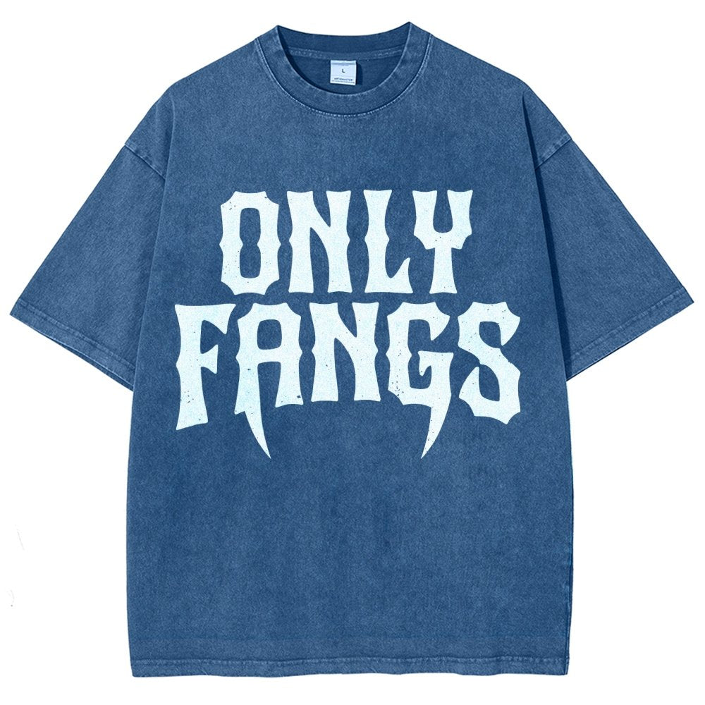 Only Fangs Vintage Distressed T-shirt