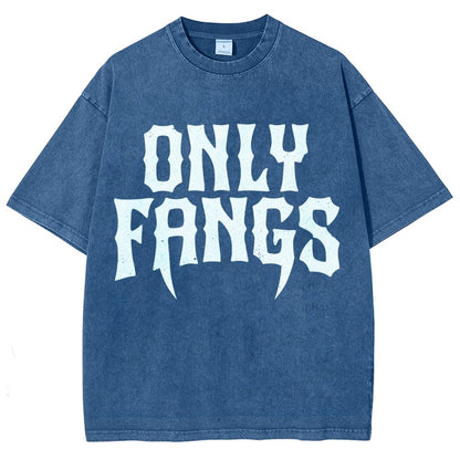 Only Fangs Vintage Distressed T-shirt