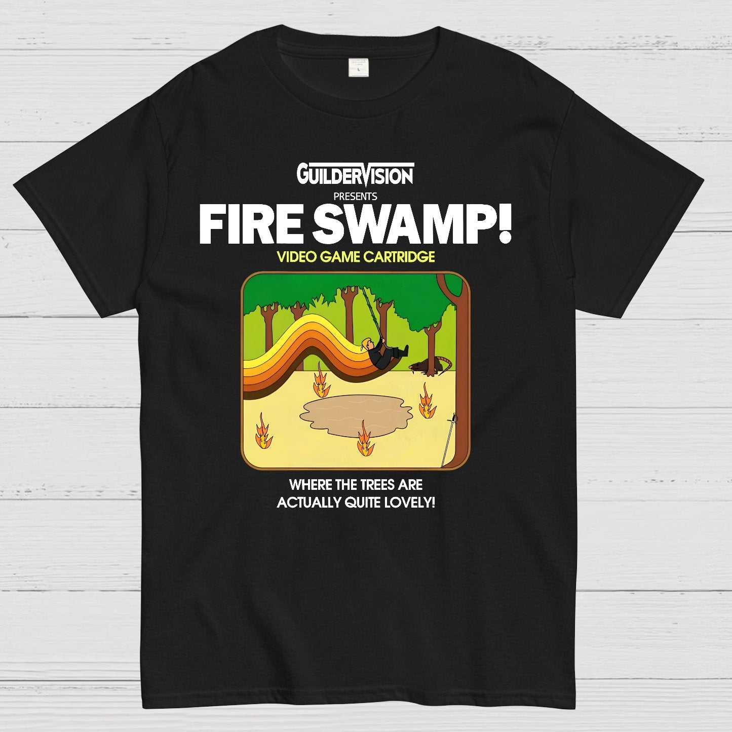 Retro Blazing Swamp Geek T-Shirt