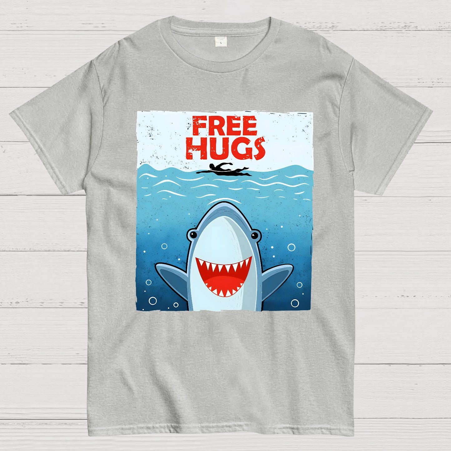 Free Shark Hugs Geek T-Shirt