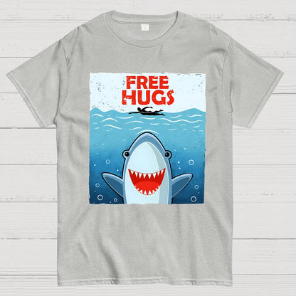Free Shark Hugs Geek T-Shirt