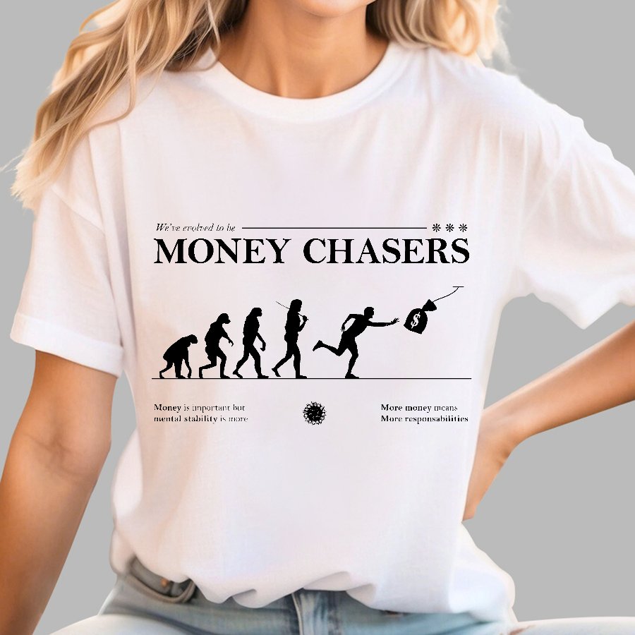 Evolution For Money Complete Design Positive Geek T-Shirt