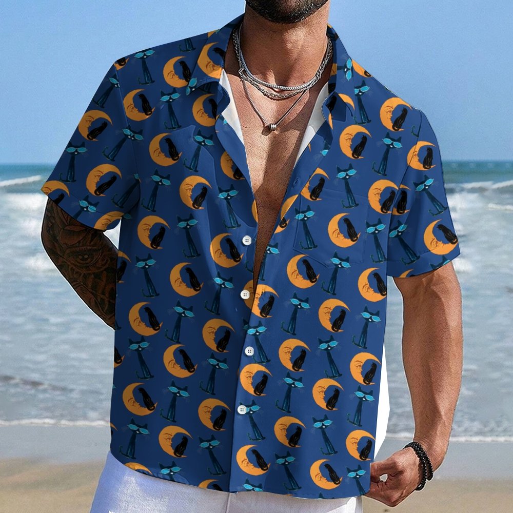 Moon Black Cat Geek Shirt