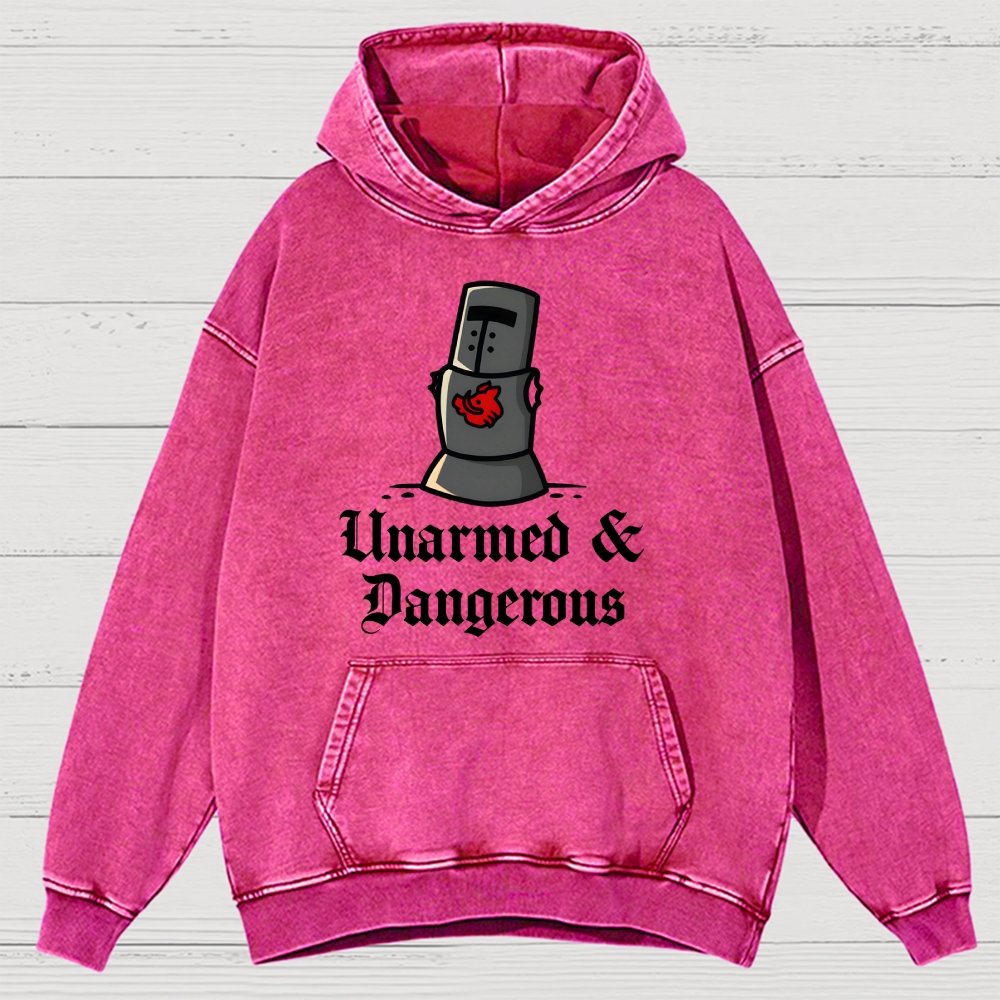 Unarmed And Dangerous Vintage Distressed Hoodie