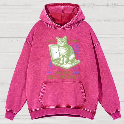 Don't Worry I'm From Tech Support Cat  Vintage Distressed Hoodie