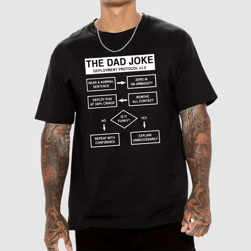 Dad Jokes Cringe Deployment Protocol Geek T-Shirt