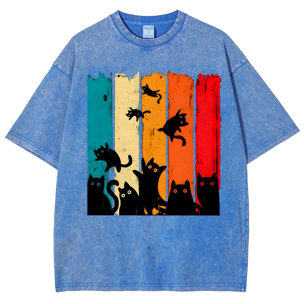 Retro Kitty Chaos Vintage Distressed T-shirt