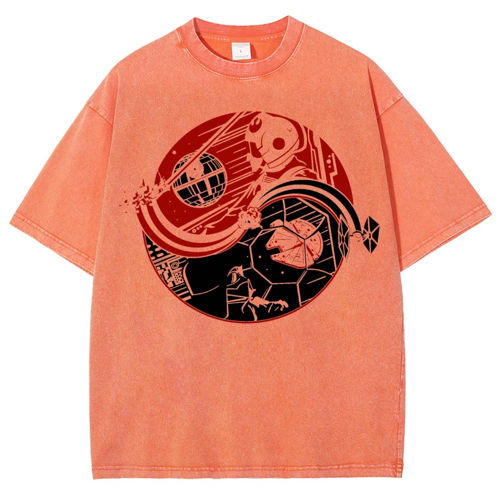 Yin Yang Vintage Distressed T-shirt