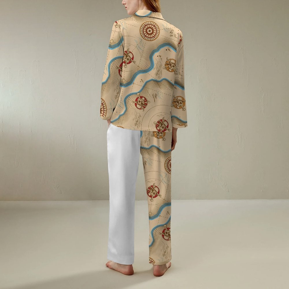 Skeleton Route Geek Long Sleeve Pajama Set