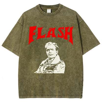 Mister Flashy Flash Spoof Ringer Vintage Distressed T-shirt