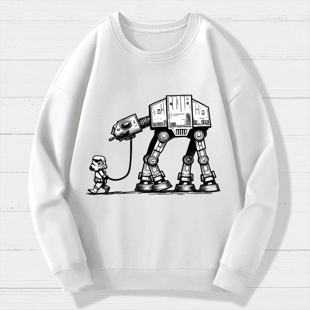 Galactic Robot Dog-Planetary Battles Geek Cotton Sweatshirt