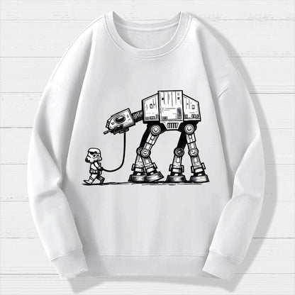 Galactic Robot Dog-Planetary Battles Geek Cotton Sweatshirt
