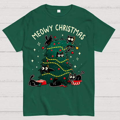 Meowy Christmas Funny Cats Geek T-Shirt