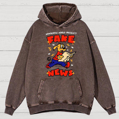 Fake News!Sarcasm Vintage Distressed Hoodie