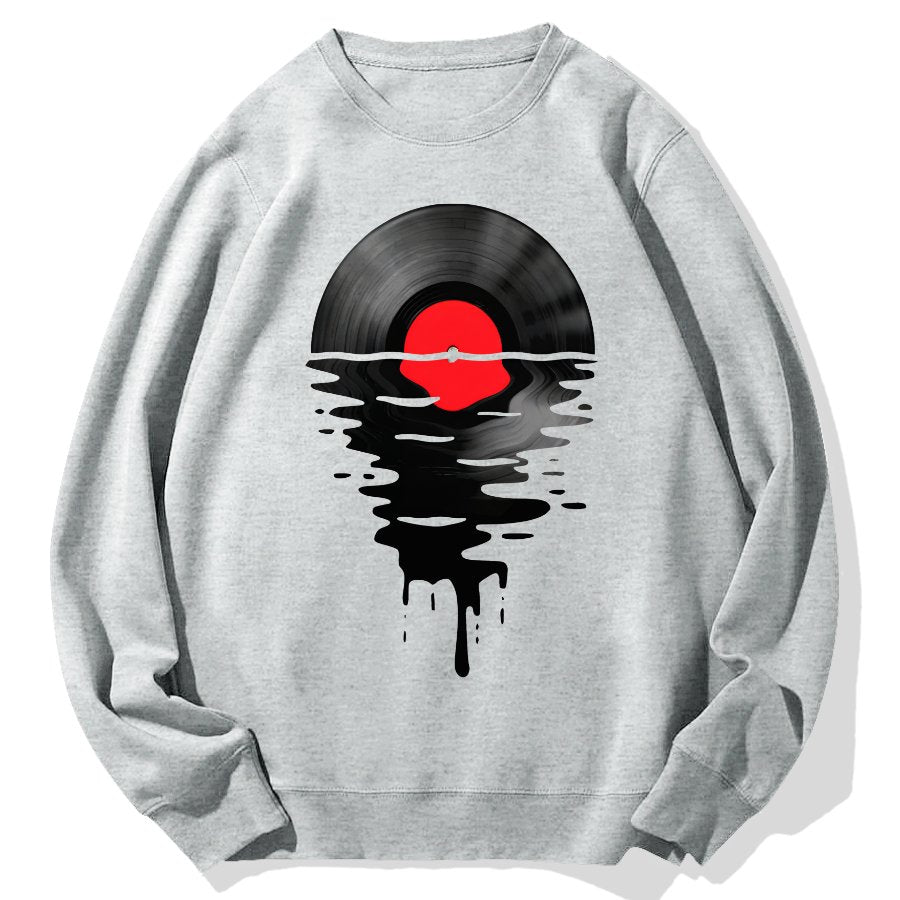 Vinyl LP Music Record Sunset Red Geek Cotton Sweatshirt