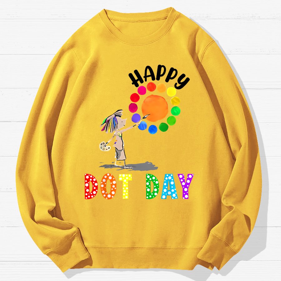 Happy International Dot Day Geek Cotton Sweatshirt