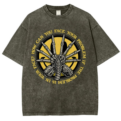 Face Problem Vintage Distressed T-shirt
