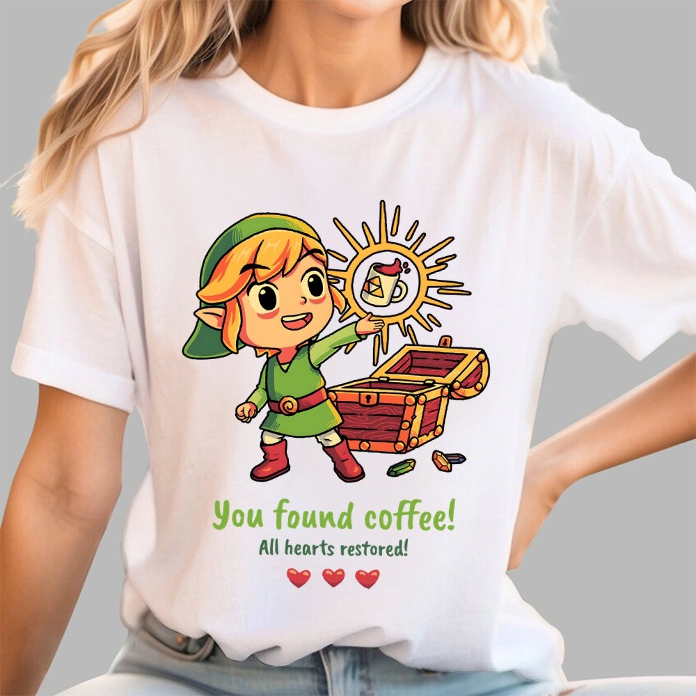 You Found Coffee All Hearts Restored  Funny Gaming Geek T-Shirt