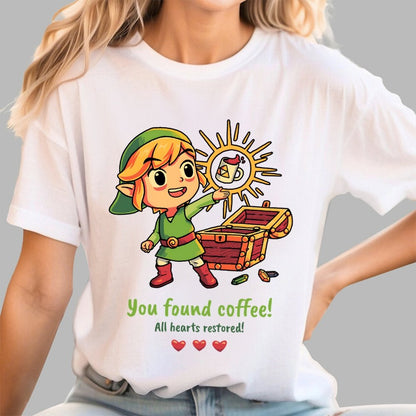 You Found Coffee All Hearts Restored  Funny Gaming Geek T-Shirt