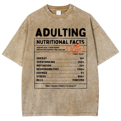 Adulting Facts Vintage Distressed T-shirt