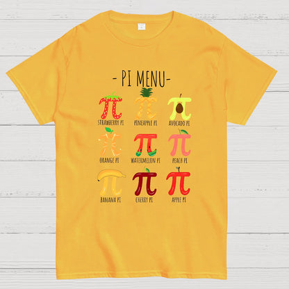 Pi Menu Math Teacher Nerd T-Shirt