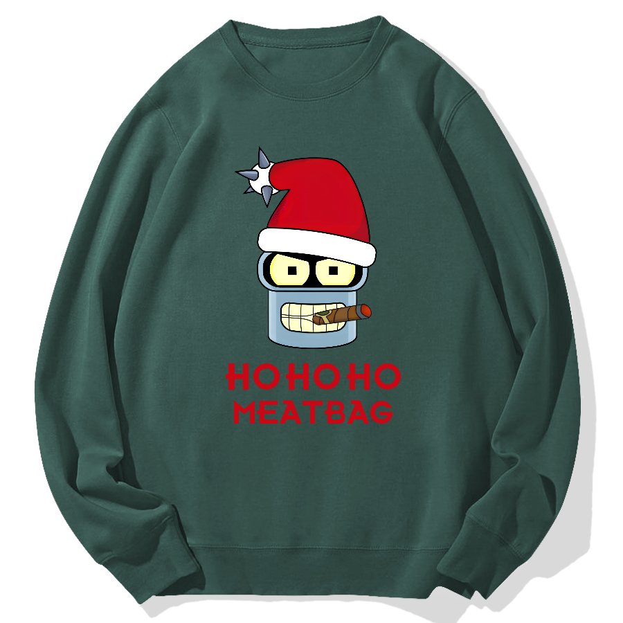 Ho-Ho-Ho！Meatbag Geek Cotton Sweatshirt
