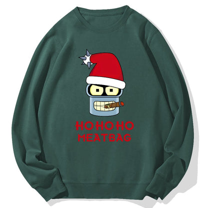 Ho-Ho-Ho！Meatbag Geek Cotton Sweatshirt