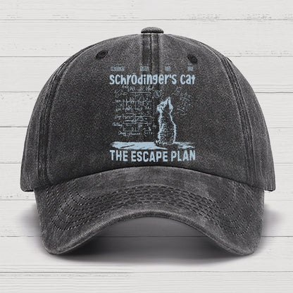 Schrodinger's Cat Escape Plan Interesting Physics Science Geek Cotton Hat
