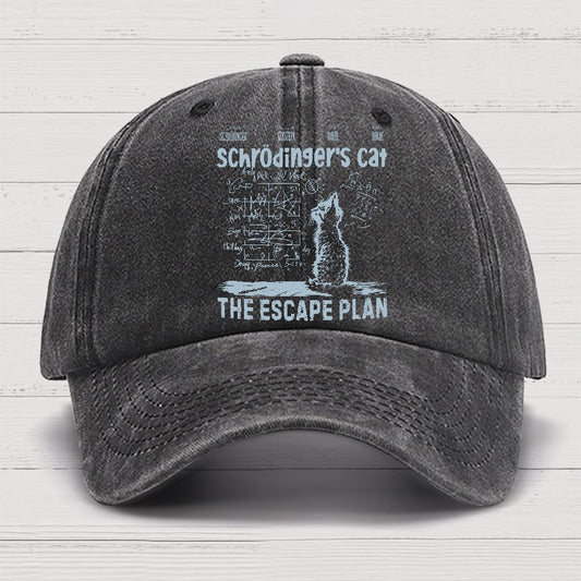 Schrodinger's Cat Escape Plan Interesting Physics Science Geek Cotton Hat