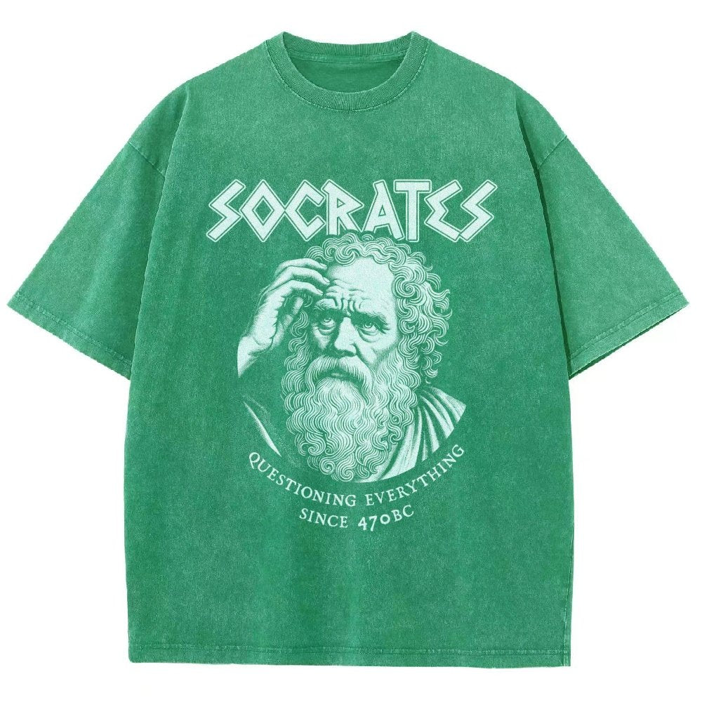 Socrates Questioning Everything Vintage Distressed T-shirt