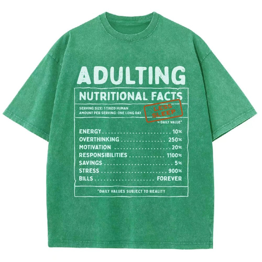 Adulting Facts Vintage Distressed T-shirt