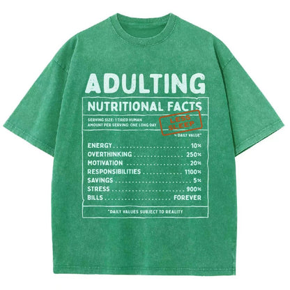 Adulting Facts Vintage Distressed T-shirt