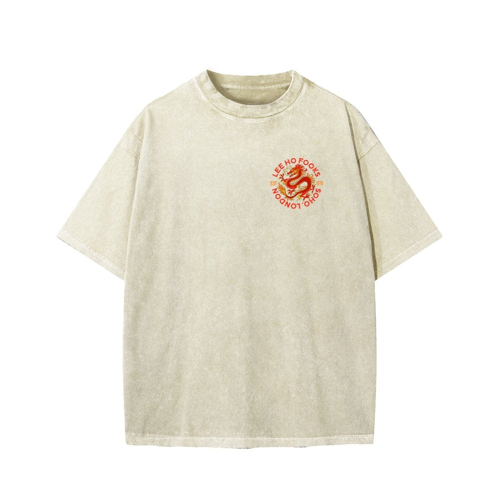 Lee Ho Fooks Front And Back Printing Washed T-shirt