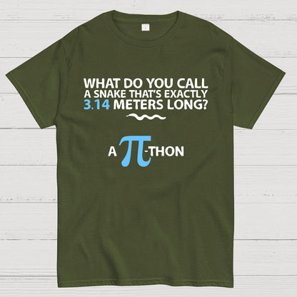 Funny Math Humor Snake Reptile 3.14 Pi Students Kids Geek T-Shirt