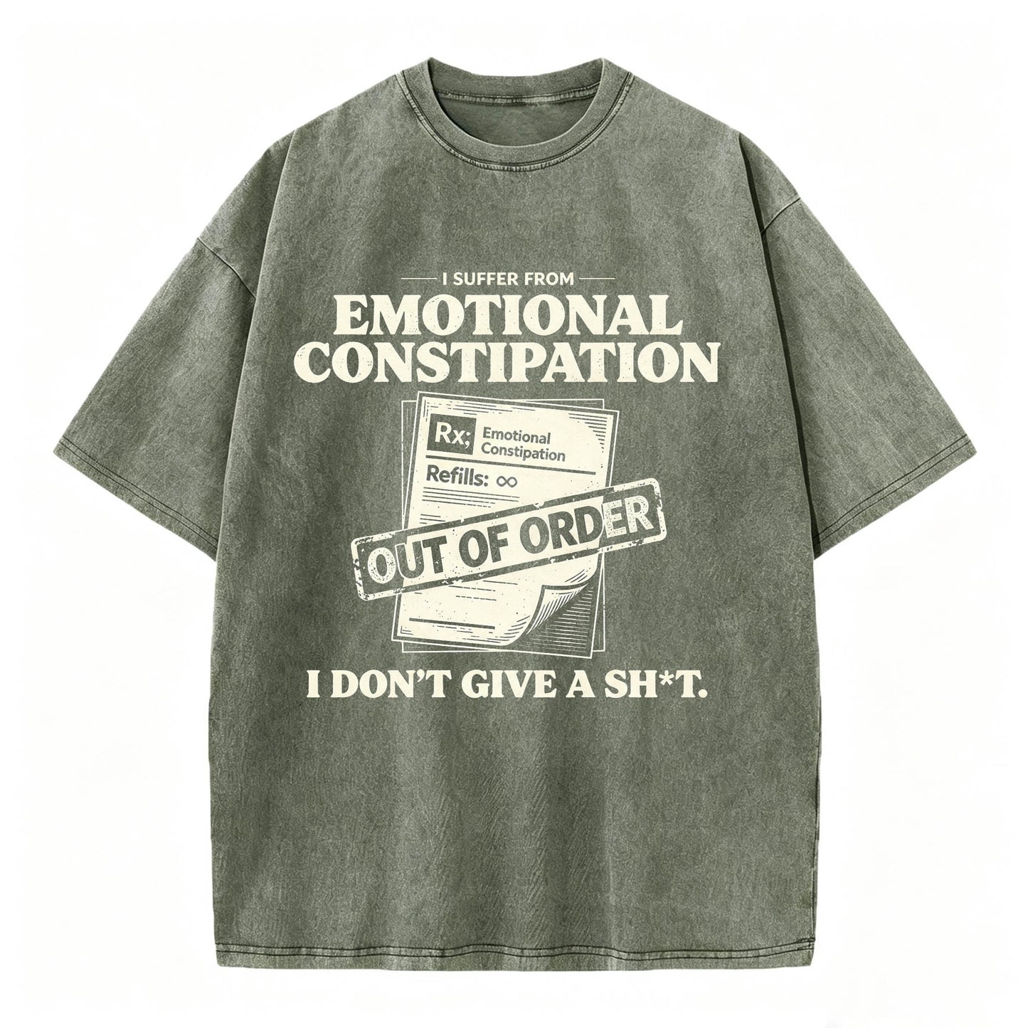 Emotional Constipation Vintage Washed Graphic Tee | Sarcastic Unisex T-Shirt