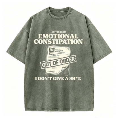 Emotional Constipation Vintage Washed Graphic Tee | Sarcastic Unisex T-Shirt