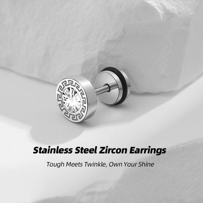 Stainless Steel Zircon Studs | Bold Frame, Bright Soul, Unapologetically You