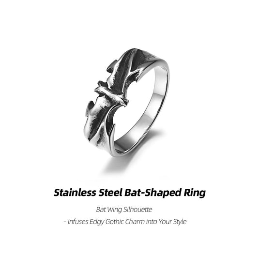 Stainless Steel Bat-Shaped Ring